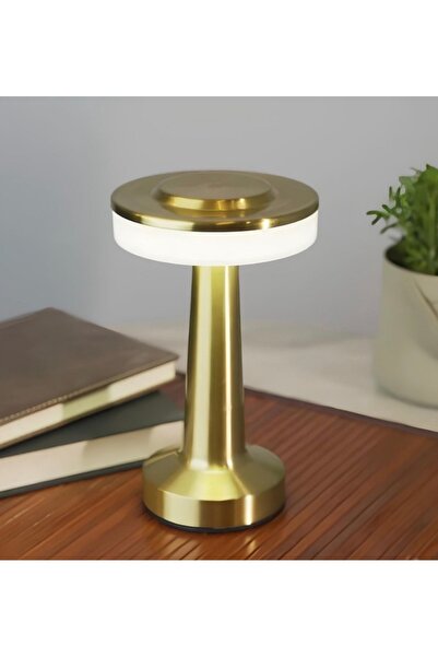 Aymet Deco Vien Led Abajur 3 Mod Kademeli Şarzlı Dokunmatik Gold Masa Lambası...