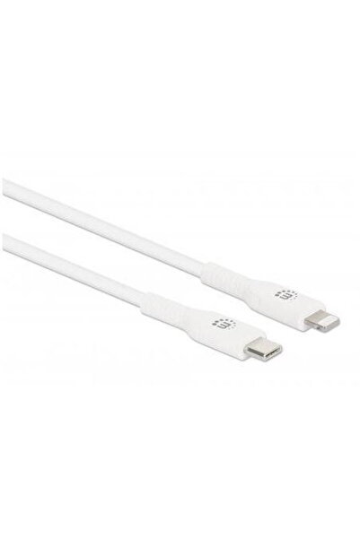 MANHATTAN Cablu USB-C la Lightning 1m Alb