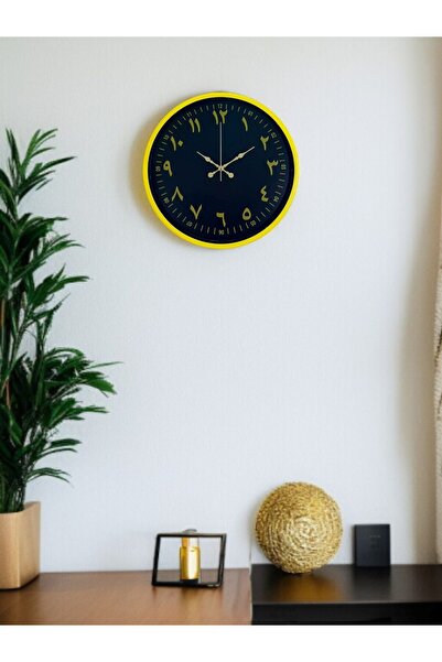 Leyaton 36 cm Yellow Decorative Arabic Numeral Wall Clock Lwlhm-Ytrs345