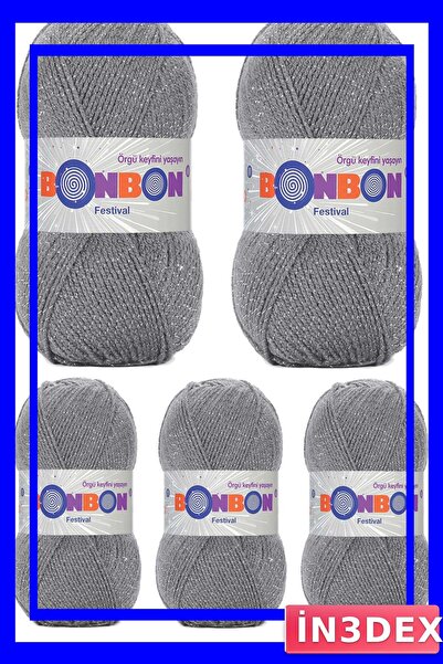 İN3DEX مجموعة خيوط حياكة لامعة مكونة من 5 قطع، خيار ألوان احتفالية