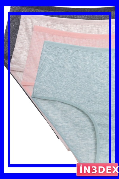 İN3DEX High Waist Ribbed Bato Panties Set of 4 Colorful