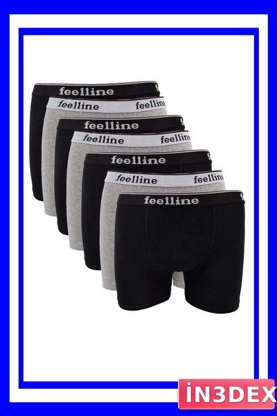 İN3DEX 7-Pack Cotton Lycra Men's Boxer Black and Gray Color Options