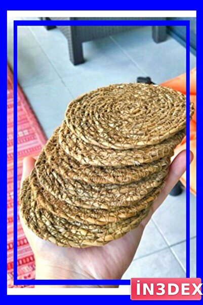 İN3DEX Natural Wicker Coaster Set 6 Pieces