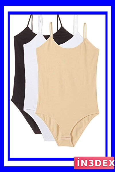 İN3DEX طقم بودي سوت بحزام حبلي وأزرار كبس للنساء باللونين الأسود والأبيض