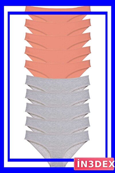 İN3DEX Lycra Women's Slip Panties Set of 10 Powder Gray Color