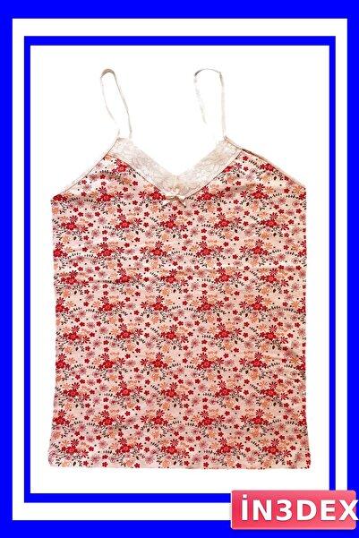 İN3DEX Lace Detailed Cotton Undershirt with Straps Model