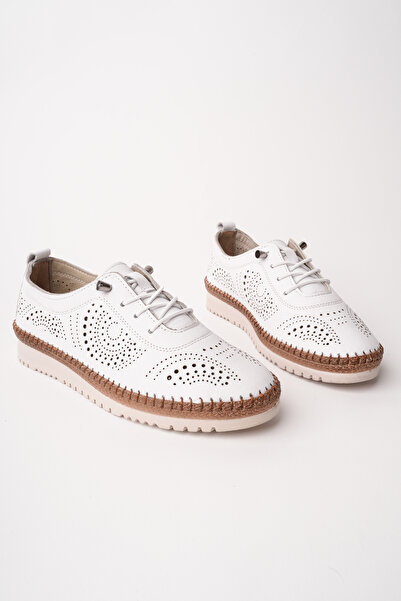 Madam Tarz Vrp-505-2 Genuine Leather Ballerinas with Rubber Ties