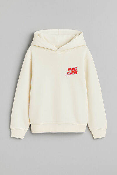 AYDESİGN Heated Rivalry İlya Rozanov 81 Design Printed Hooded Ecru Sweatshirt