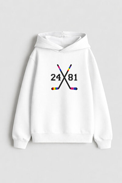 AYDESİGN Heated Rivalry İlya Rozanov 81 Design Printed Hooded White Sweatshirt