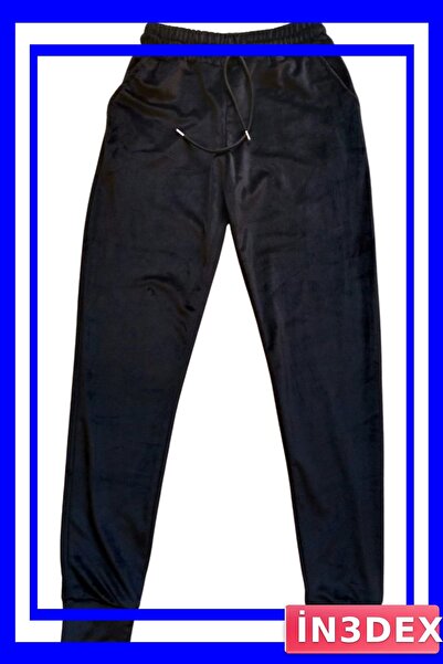 İN3DEX Velvet Pocket Elastic Leg Sweatpants Unisex Black