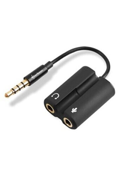 SHARKOON Adaptor audio de 3,5 mm la căști/microfon 12 cm, negru