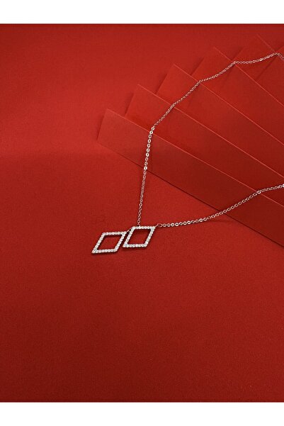 Melisa Takı & Aksesuar Zircon Stone Geometric Necklace
