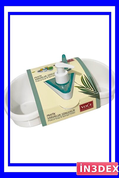 İN3DEX Bathroom Soap Dish and Sponge Holder Set Practical Design