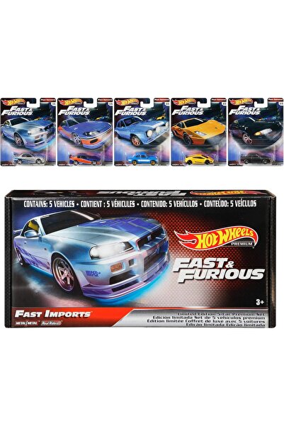HOT WHEELS Premium Fast Imports Limited Edition 5-Araba Premium Set / GRB01