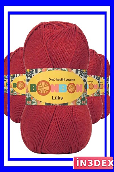 İN3DEX Dark Red Knitting Yarn Set 5-Pack
