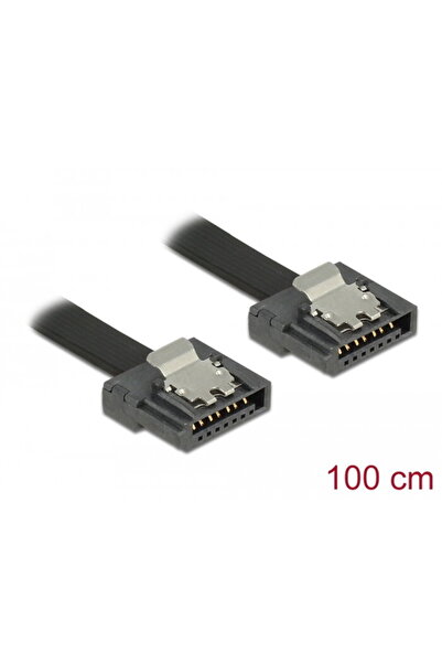 DELOCK Cablu SATA 6 Gb/s 100 cm, Negru FLEXI