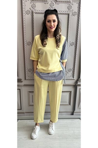 OnlyForYou Women's elastic viscose tracksuit with shirt-like details