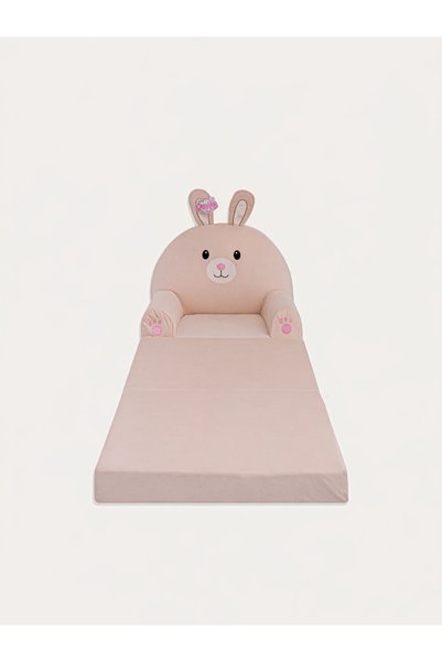 Pufu Toys Tavşan Katlanabilir Peluş Çocuk Koltuğu ve Yatak 120 cm – Portatif Yıkanabilir Çocuk Koltuğu