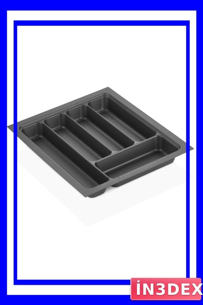 İN3DEX Anthracite Colored 5-Compartment Kitchen Spoon Holder 30X36 cm