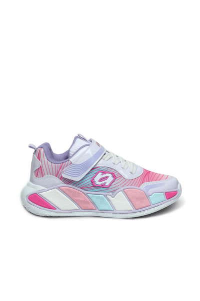 Alessio 02 Pantofi sport casual pentru fete, roz și alb, cu bandă cu arici