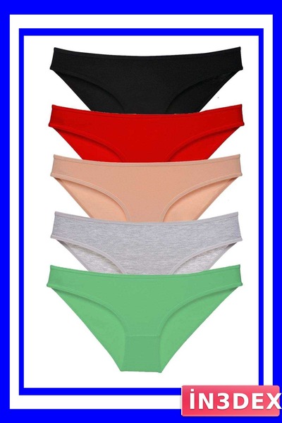 İN3DEX Lycra Women's Slip Panties Set of 5 Multiple Color Options
