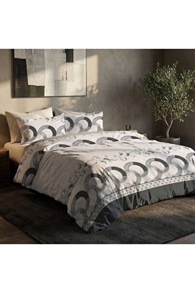 Pucioasa 6-piece finet double Duvet Cover Set , Grey Circles