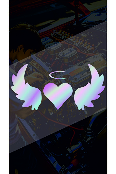 sticker Kalpli Kanat 20x10Cm Jdm Araba-Motor-laptop Cam Hologram Seçenekli Et...