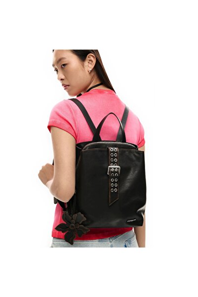 Desigual Rucsac de dama, Desigual, seria Curio Choco Sumy Mini, Negru