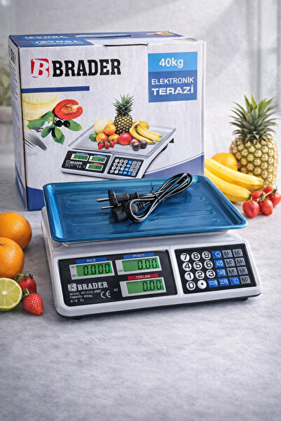 Brader 40 kg manav market elektronik terazi A kalite dayanıklı gövde