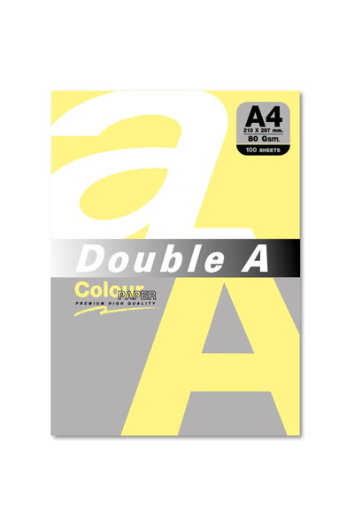 DOUBLE A Color Paper A4, 80gsm, 100 sheets/top - lemon intense