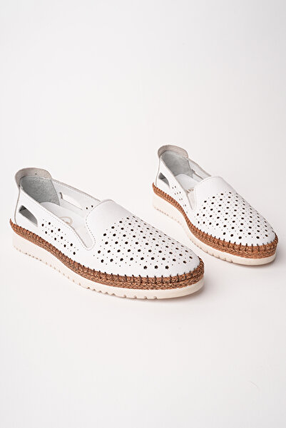 Madam Tarz Vrp-501 Star Pattern Genuine Leather Ballerinas