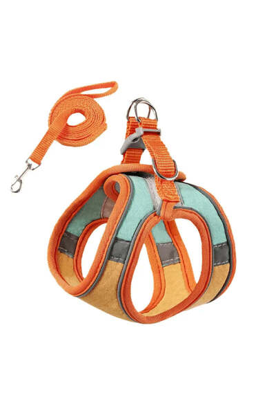 Petora Ham reglabil cu lesă pentru câini, portocaliu-verde, HC1022 - S