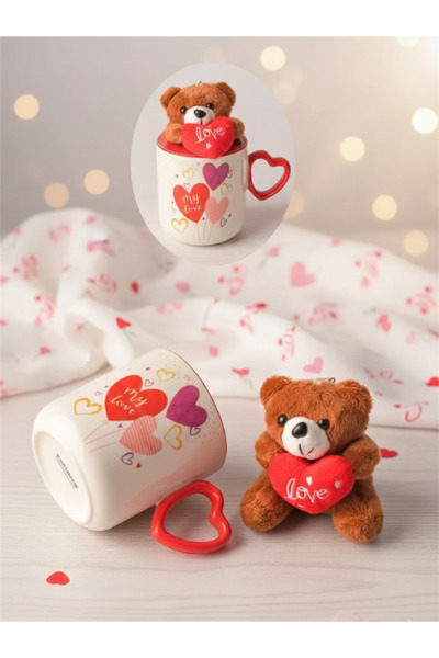 Tohana Teddy Bear Plush Keychain Porcelain Mug
