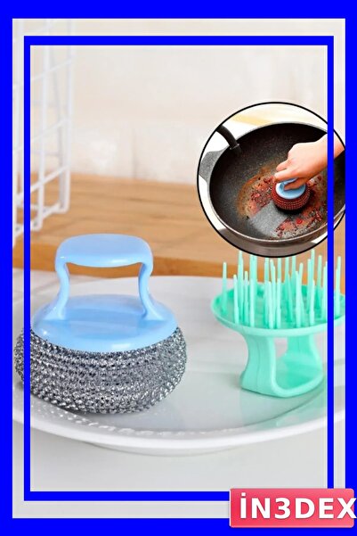 İN3DEX Stainless Steel Dish Scrubbing Wire Cleaning Brush with Handle