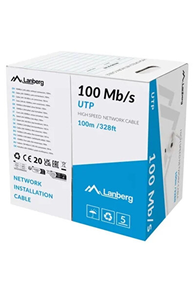 Lanberg Cablu Lan 100mb/s UTP 100m CCA Gri