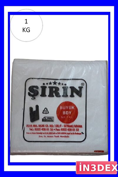 İN3DEX Büyük Boy Beyaz Atlet Poşet 30x57 cm 1 Kg Paket
