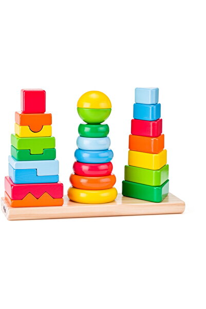 Woodyland Wooden Stacking Toy - Geometric Shapes