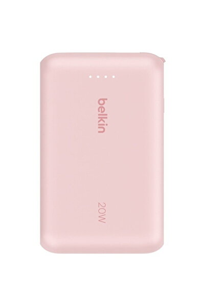 Belkin Baterie externă BoostCharge 10k mAh 20w cablu integrat-C, port-C, roz