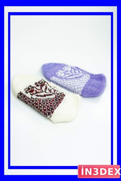 İN3DEX Winter Wool Booties Set 2 Pairs Hand Knitted for Women