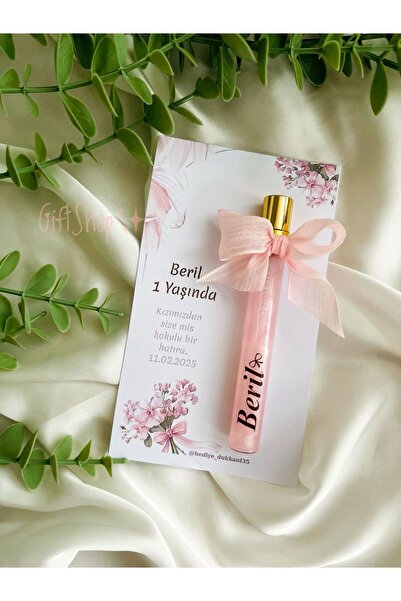 KB-GİFTSHOP 10 Adet fısfıs şişe inci tozlu hediyelik kolonya pembe (ambalajlı...