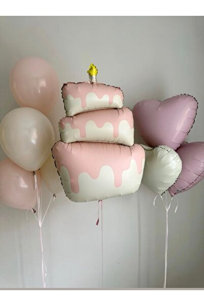 Çemrek Süs Parti Powder Paste Balloon Beige Pink Balloon Set of 10