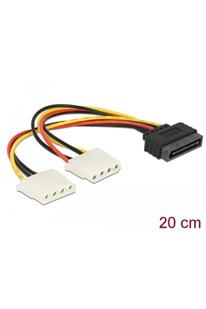 DELOCK Alimentare SATA 15pin > 2x Molex 4pin mamă 20cm