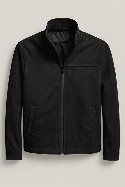 BASEL.CO Basic Simple Stylish Slim Fit Seasonal Suede Jacket