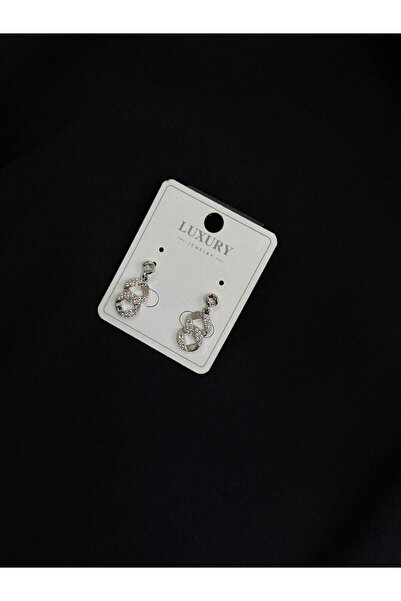 Melisa Takı & Aksesuar Luxury Silver Color Zircon Stone Earrings