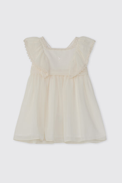 Panço Patachou Kız Bebek Şifon Bej Elbise