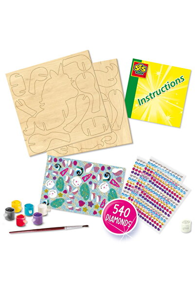 SES Creative Creative Toy Painting Set for Kids with Adhesive Diamonds and Un...