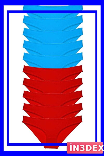 İN3DEX Lycra Women's Slip Panties Set 10 Pieces Multiple Colors