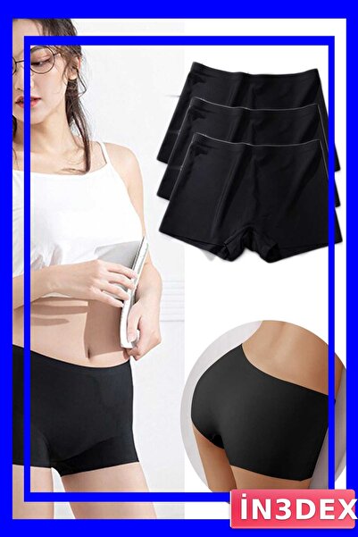 İN3DEX Seamless Mini Shorts for Women 3-Pack Black Color