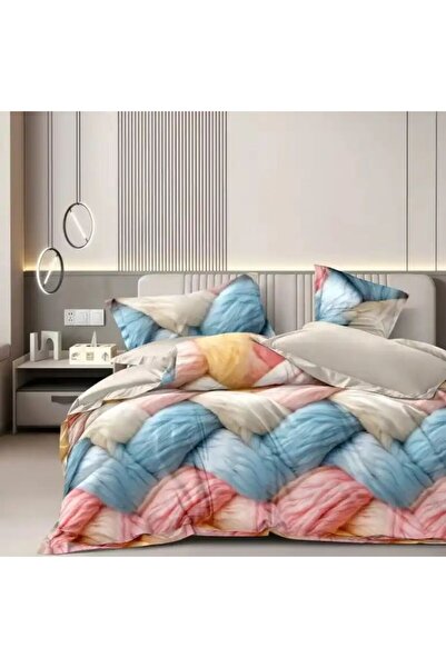 Pucioasa Duvet Cover Set with Stretchy , fine fabric, 6 pieces, Patchwork Pastel