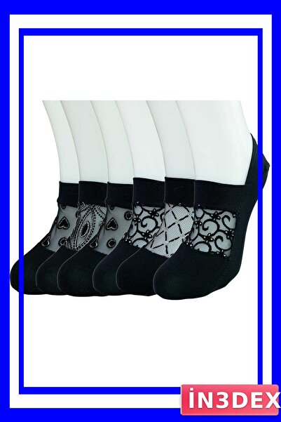 İN3DEX Transparent Front Patterned Women's Ballerina Socks 6-Pack